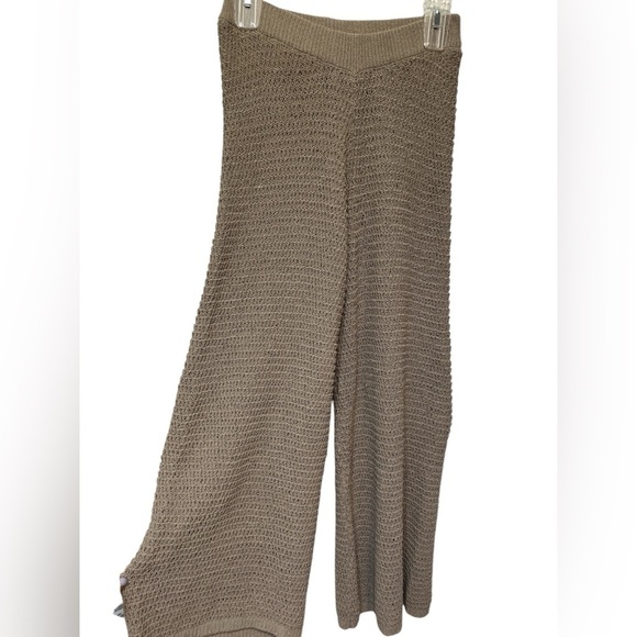 Zara Tan Knit Wide-Leg Pants NWOT - Picture 1 of 8